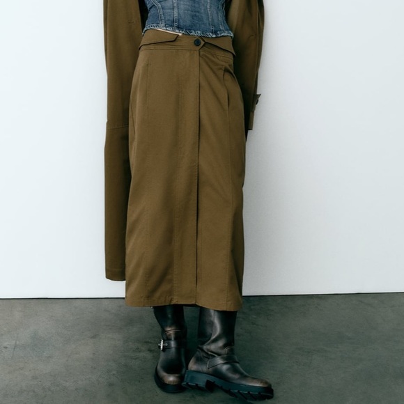 Zara foldover waist midi skirt - Picture 2 of 8